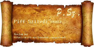 Piff Szilvánusz névjegykártya